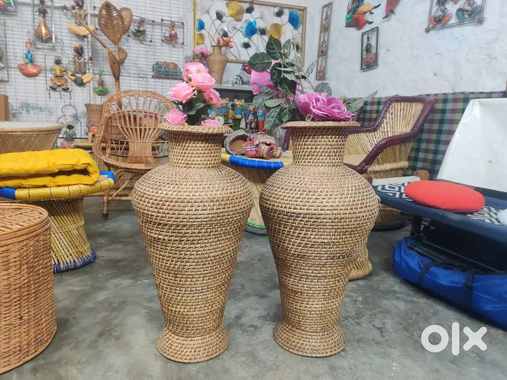 Cane flower planter flower pot cane planter flower planter handcraft