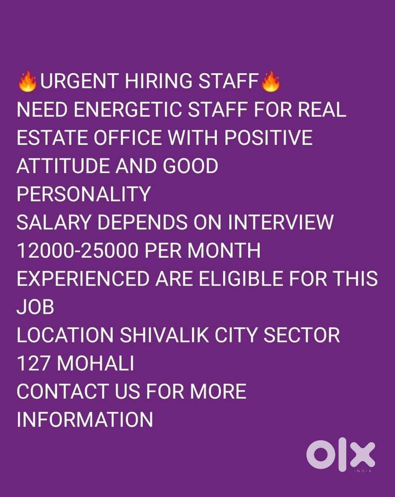Readl Estate job for Boys ,Girls both