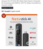 Amazon Fire TV Stick 4K with HDR10+, Wi-Fi 6, Dolby Vision/Atmos