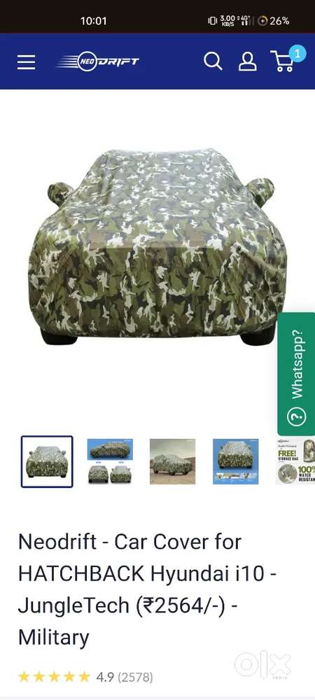 I10 car cover military colour