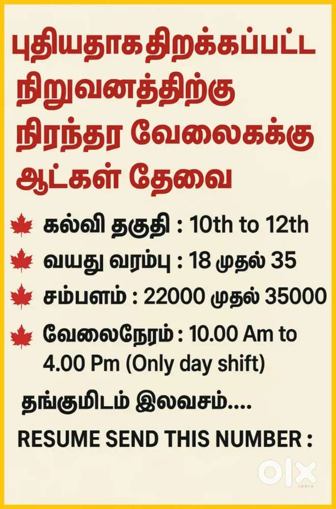 PERMANENT JOB VECANCY AVAILABLE