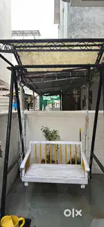 Garden zula of iron madw and wooden sitting