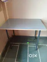 Small office table of wood and office Almirah