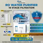 New 10 Stages RO Water Purifier Alkaline Filter , 1 Year Warranty, 12L