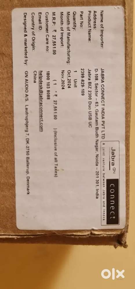 JABRA BIZ 2300 HEADSET