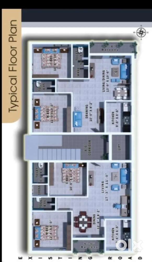 Affordable 2BHK 1100 Sft  Sasikanth Nagar