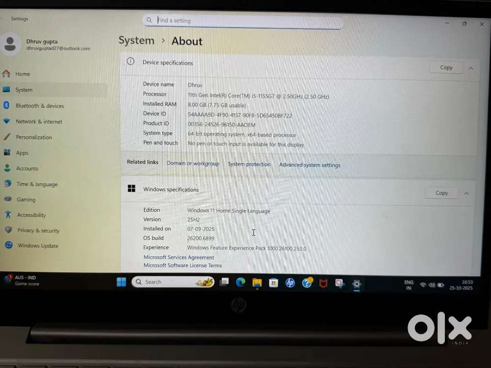 HP i5 11th gen notebook