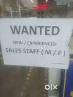 Want sales girl or sales man freshn or experiencef
