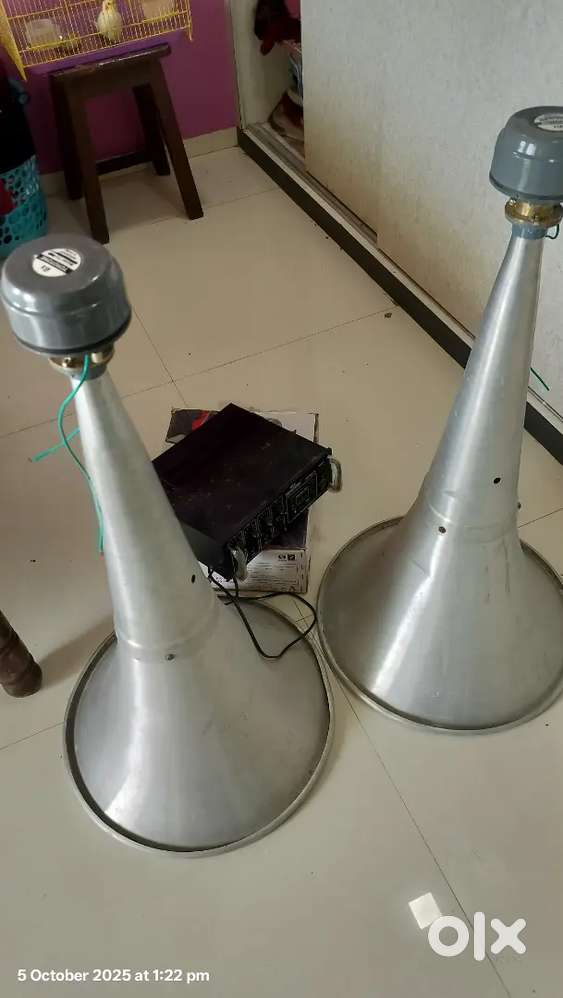 Amplifier with two big long speakers