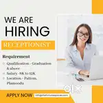 Hiring receptionist/front office staff