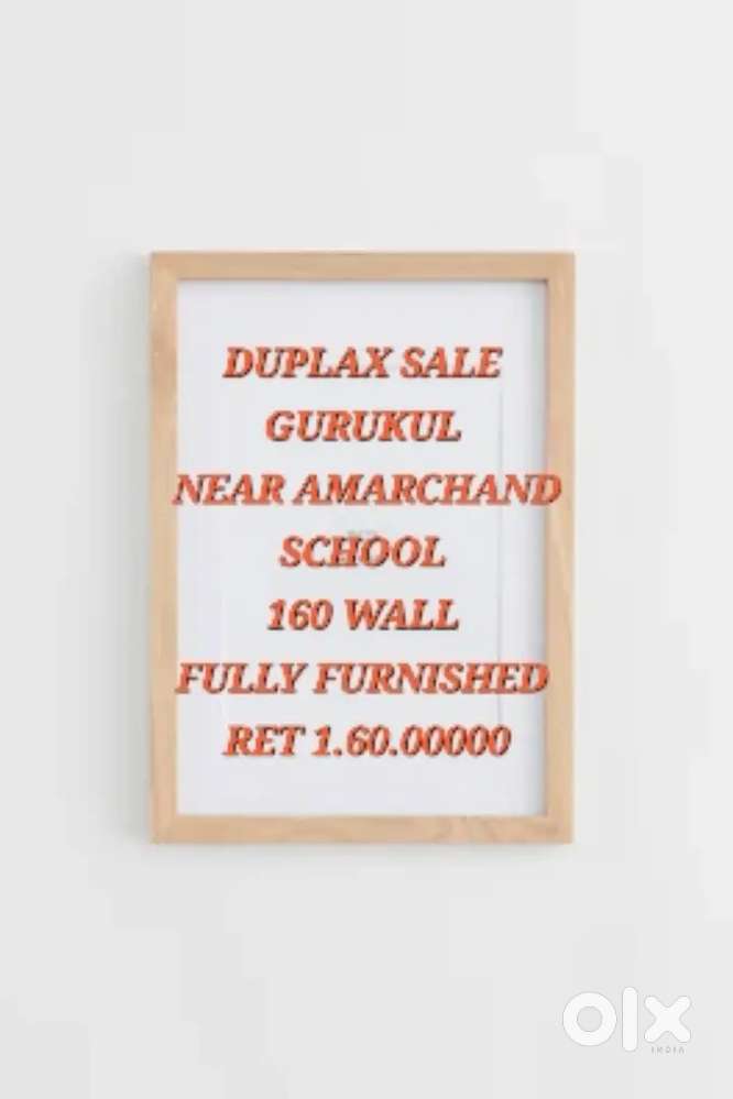3 bhk duplax gurukul ariya  fully furnished prime location road touch