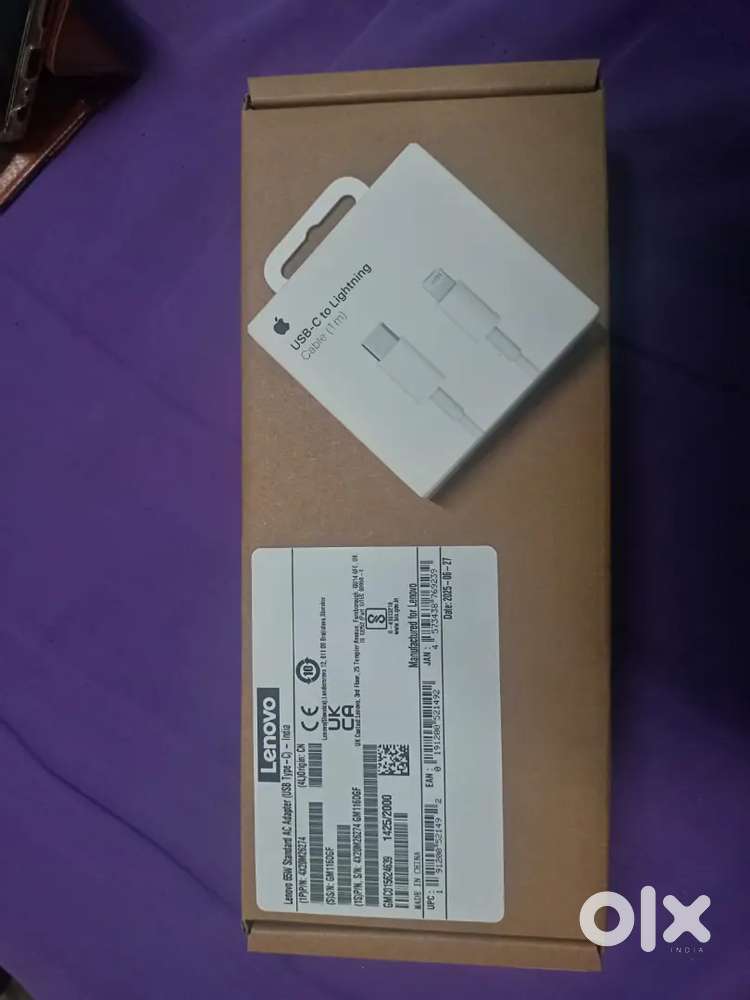 LENOVO C TYPE LAPTOP CHARGER, APPLE C TYPE LIGHTING CABLE