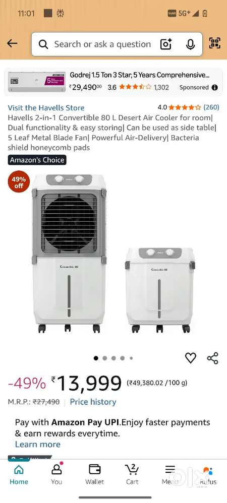 Havells convertible cooler