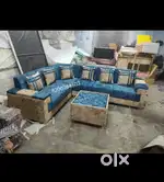 New L shape sofa set + tipoi