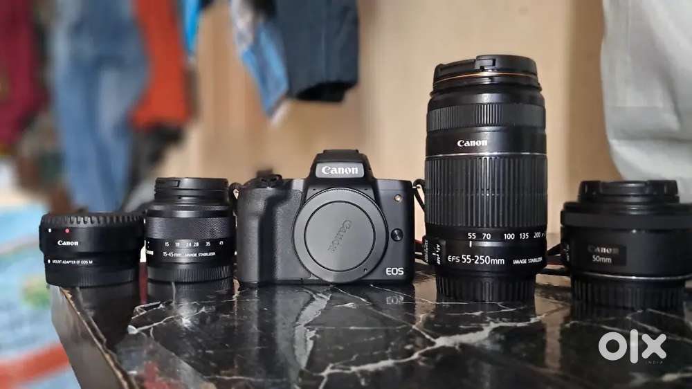 Canon M50-3 Lenses, Tripod, Bag & Cleaning Kit