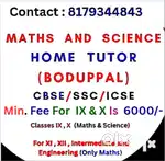 Mathematics &  Physical Sciencs HomeTutor(CBSE/ICSE/STATE) Available