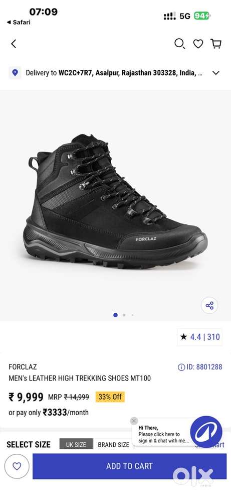 FORCLAZ Men's Leather shoe Mt100 (Brand new with Tag )