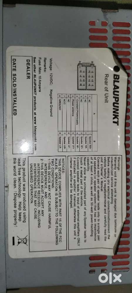 BLAUPUNKT Car Player Available for sell