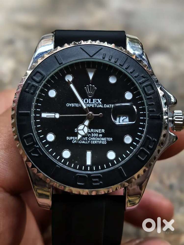 Rolex Yacht-Master watch featuring a black dial