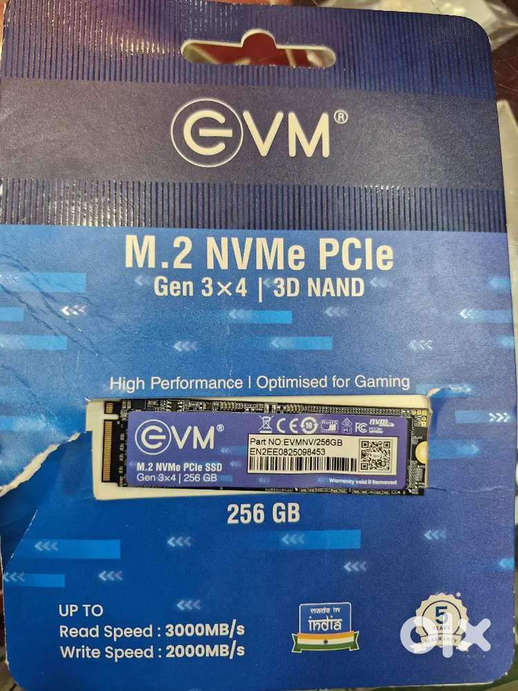 EVM 256GB M.2 NVMe PCle Gen 3x4
