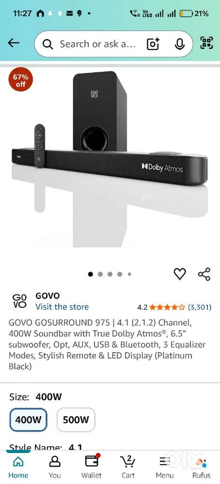 Soundbar - GOVO GoSurround 975
