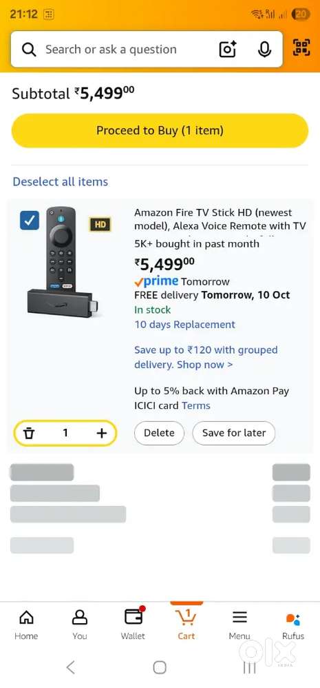 Brand New Amazon Fire TV Stick HD (Latest Model) – ₹2,500 Only!