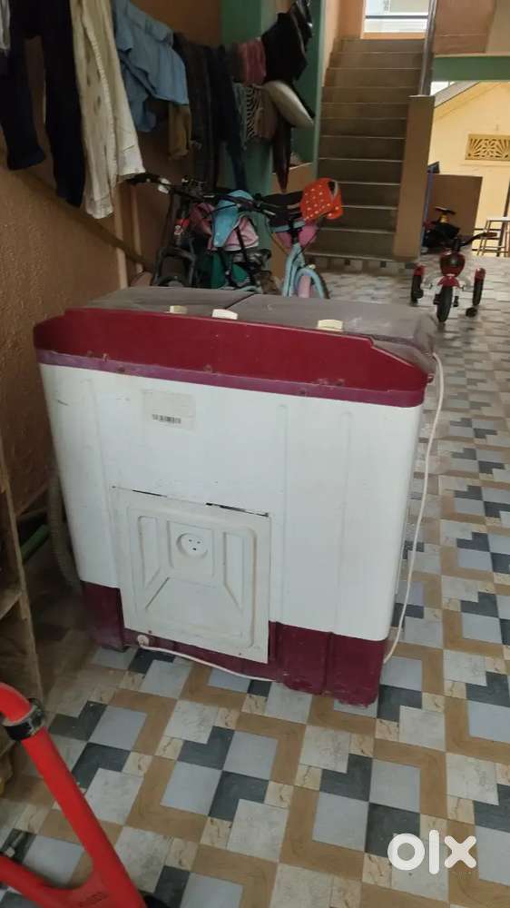 Washing machine, wooden bed , folding cot