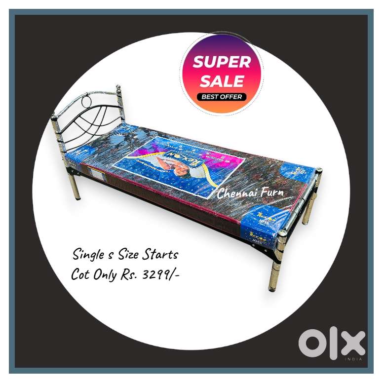 Cot sale Brand New Steel Bed @745 single double queen bed 5M445