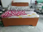 Bed with Mattress & Unique Corner Table – Great Condition!