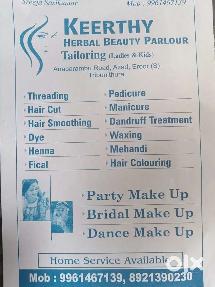 All kond of parlour qork will be sonw at ypur home.