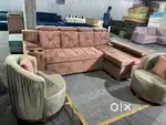 Sofa cumbed with storage lounger available in Starf Furniture.