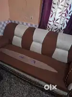 Double bed, sofa set 5 seater, 01 table