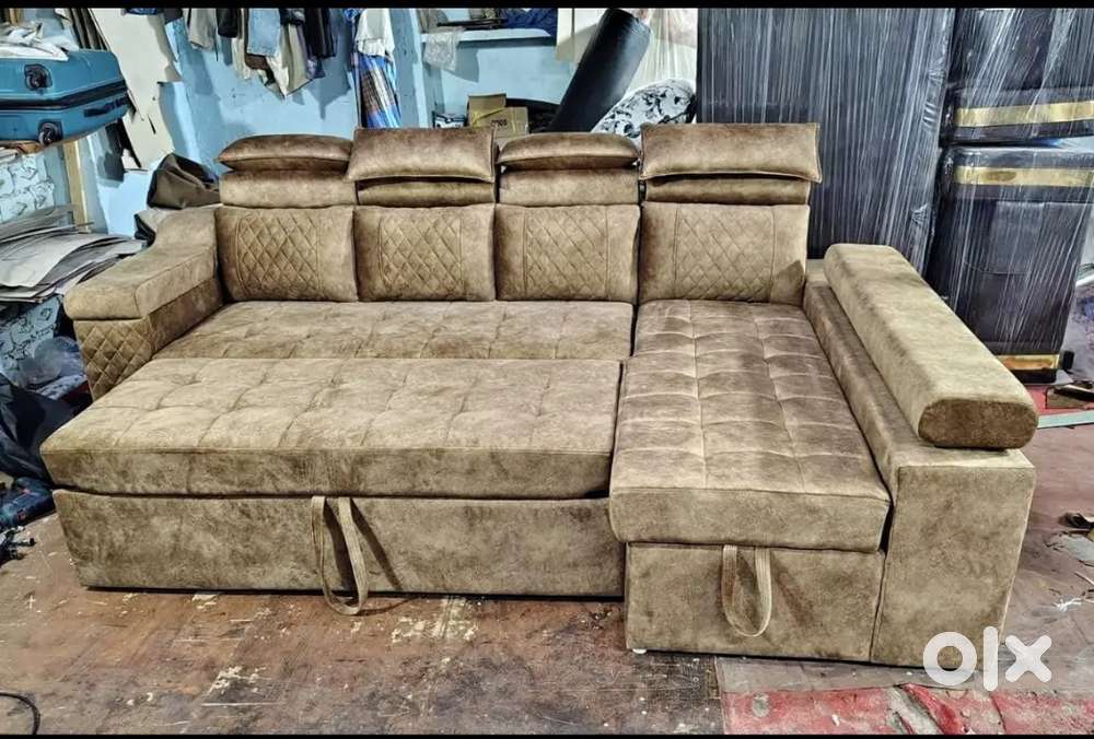 GRAPE 6 Seater L Shape Sofa Cum Bed with S