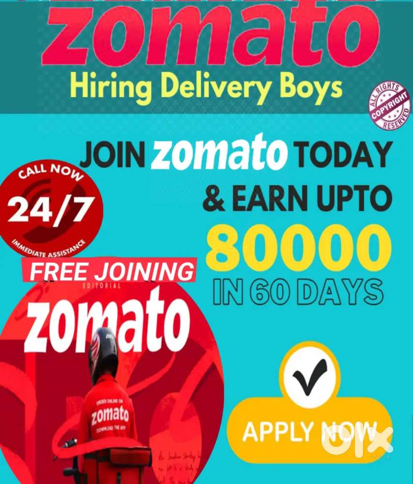 FOOD DELIVERY JOB WEEKLY PAYMENT IMMEDIATELY JOINING