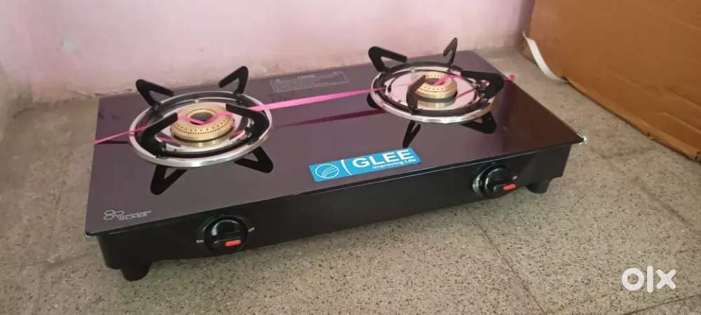 2 burner gas stove black