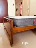 Teak Wooden Double Bed with Duroflex Mattress - Excellent Condition