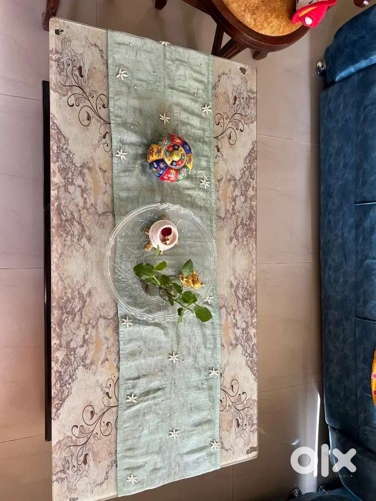 CENTRE TABLE FOR SALE , MARBLE COATING , GLASS SLAB