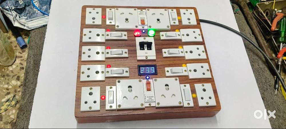 Wooden Extension Board With Multiple Domestic Industrial Sockets Heavy