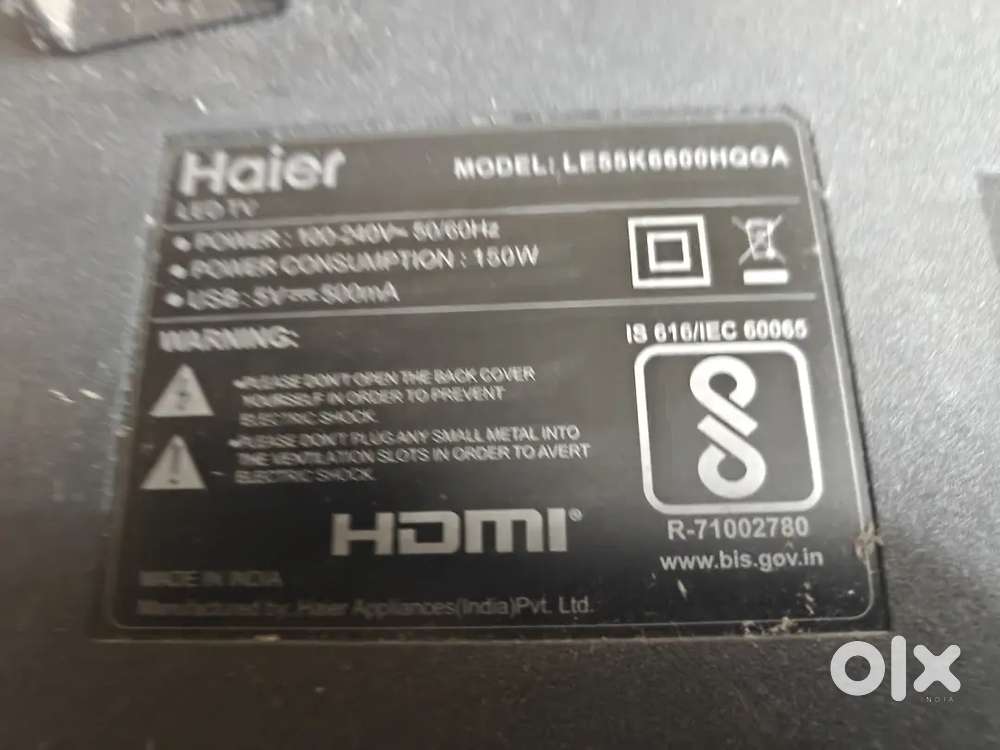 HAIER Anroid Smart TV 55 inch