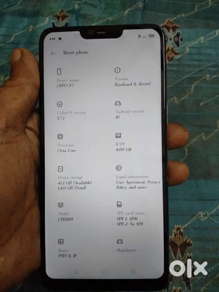 Oppo f7 4/64 with finger print fix price
