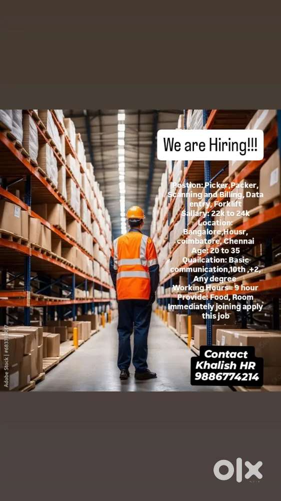 Associate: Picker,Packer,Scanning and Billing, Data entry,Forklift