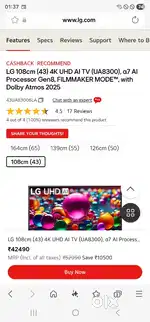 LG 43 inch UA8300 model for sale