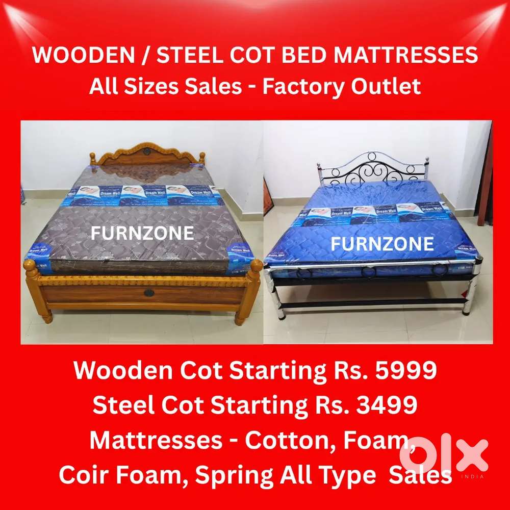 High Quality heavy Steel Cot bed, wooden Cot Bed Mattresses Sales