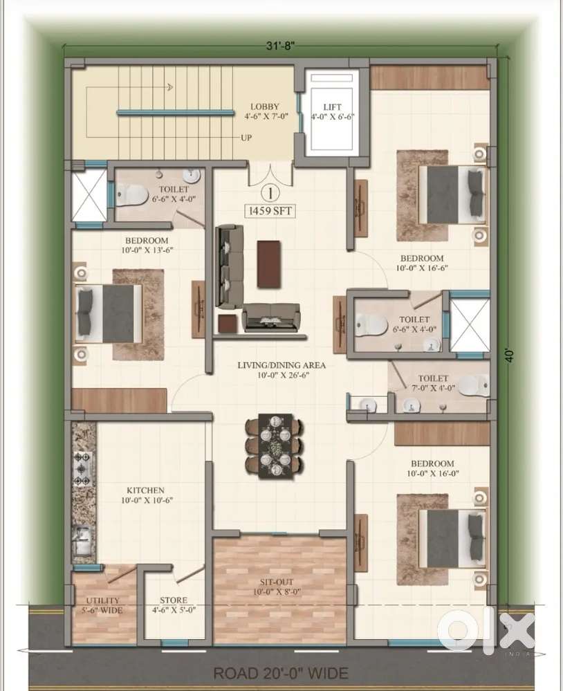 Huge 3BHK Flat for sale