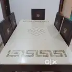 6 seater ultra modern dining table with marble top