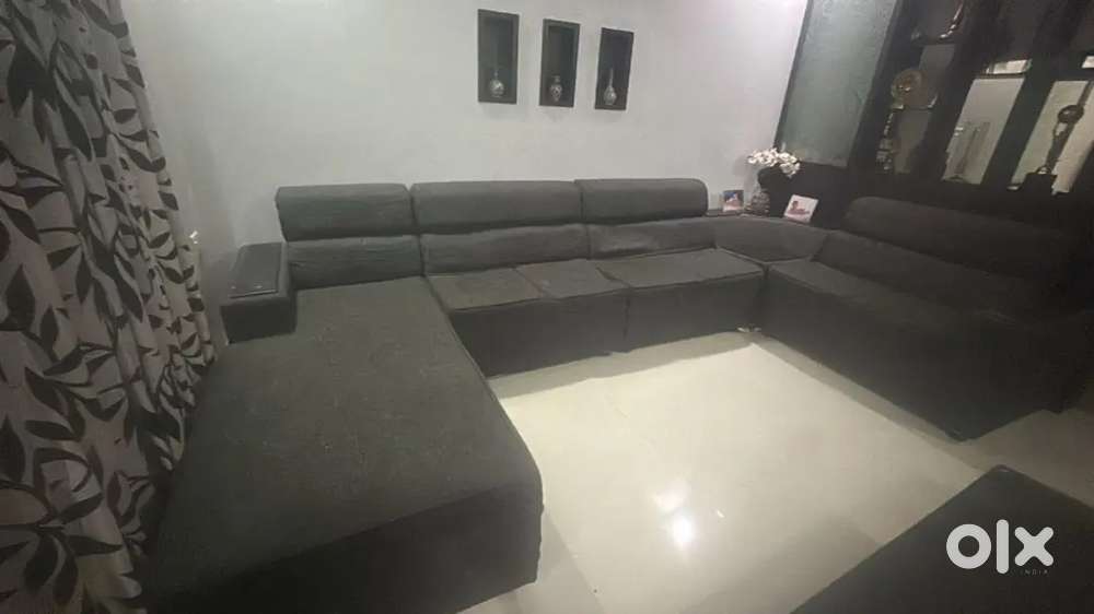6seater sofa+one launcher+ one corner+ teapoy