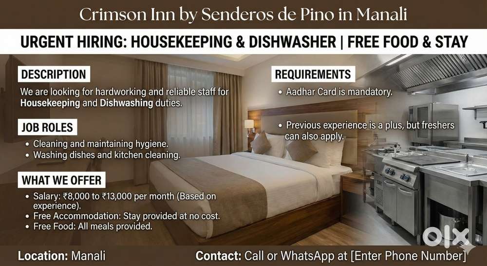 Housekeeping and dish washer
