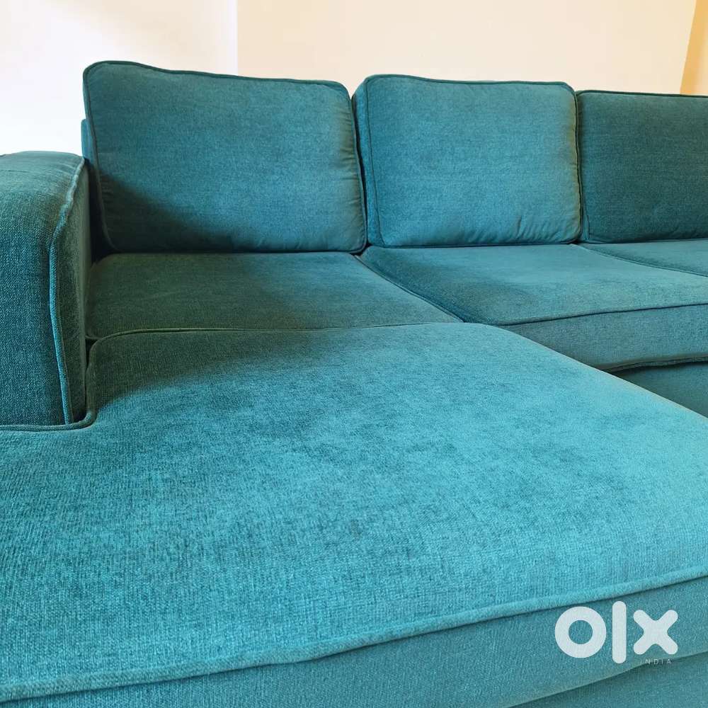 Clean Beautiful Well Maintained 5 seater Teal Sofa- Fabric,Negotiable.