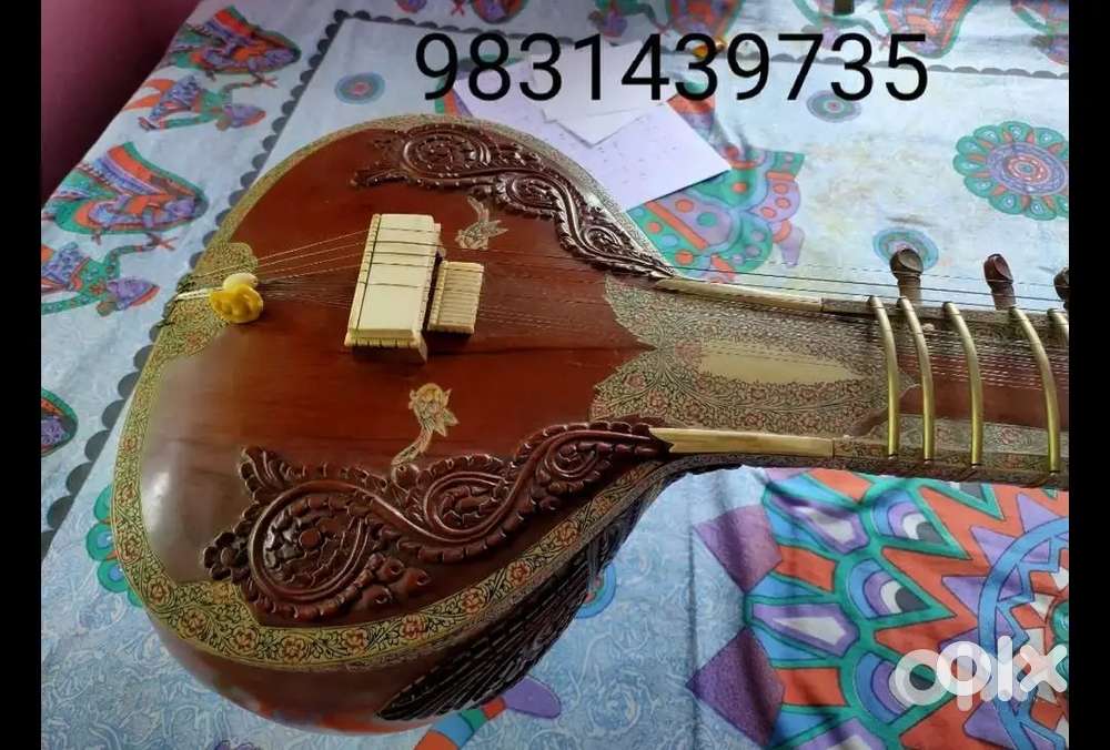 Tarafdar sitar with kobba and paded bag, ravishankar style
