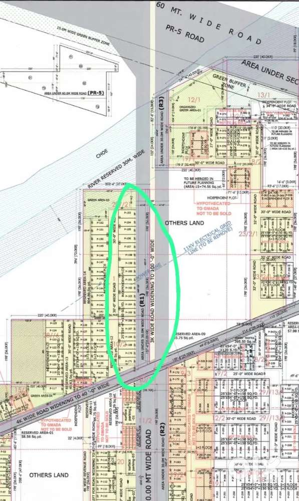 For sale 2 side open plot back side road sector 124 mohali